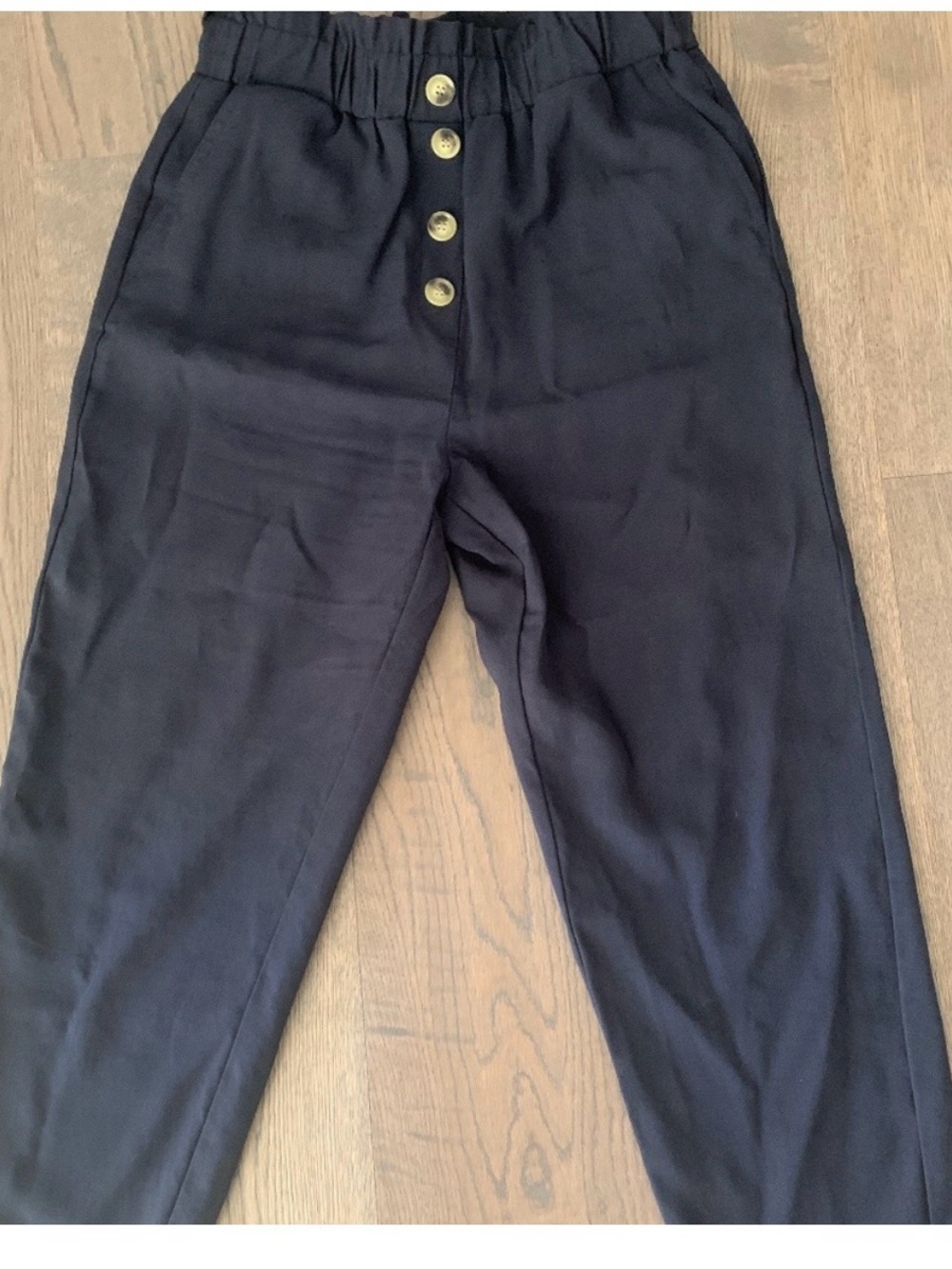 High-Waist Button Front Zara paperbag pants
